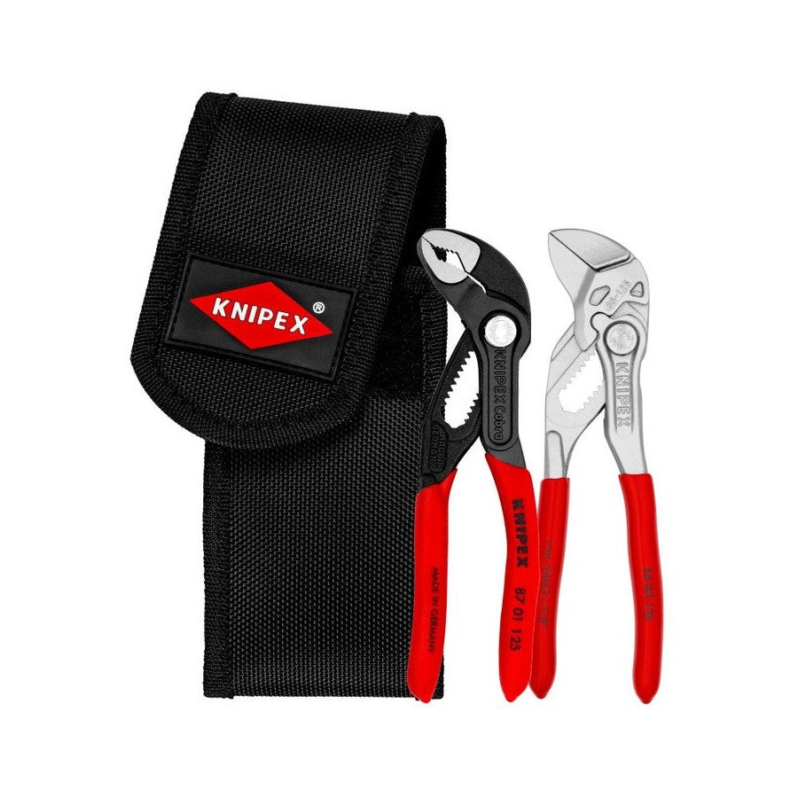 Alicates knipex 00 20 72 v04, set de pinzas rojo/negro