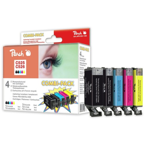 Tinta peach pi100-140 compatible con canon pgi-525, cli-526 (4541b006) pi100-140
