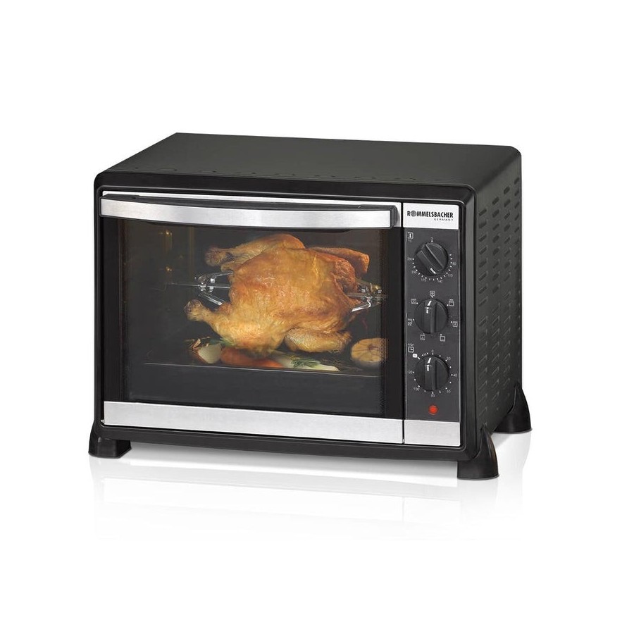 Mini horno rommelsbacher bg 1550  30 l negro,  negro, horno eléctrico, 30 l, 80 - 230 °c, negro, giratorio, mecánico, minorista