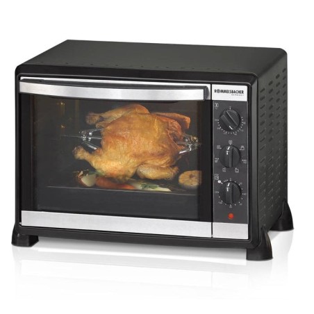 Mini horno rommelsbacher bg 1550  30 l negro,  negro, horno eléctrico, 30 l, 80 - 230 °c, negro, giratorio, mecánico, minorista