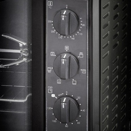 Mini horno rommelsbacher bg 1550  30 l negro,  negro, horno eléctrico, 30 l, 80 - 230 °c, negro, giratorio, mecánico, minorista