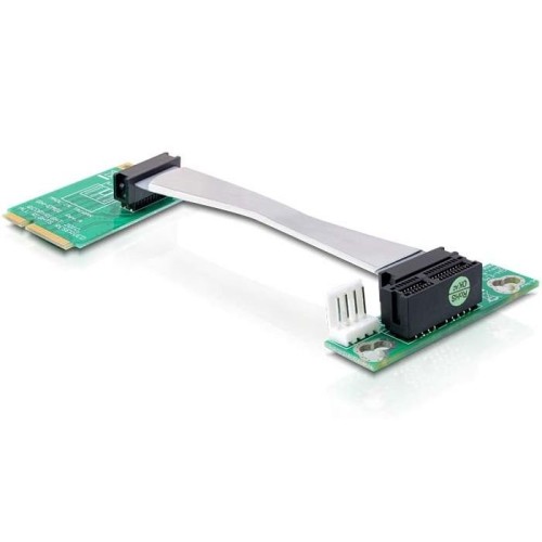 Delock 41370 tarjeta elevadora mini pci express  pci express x1 inserción izquierda