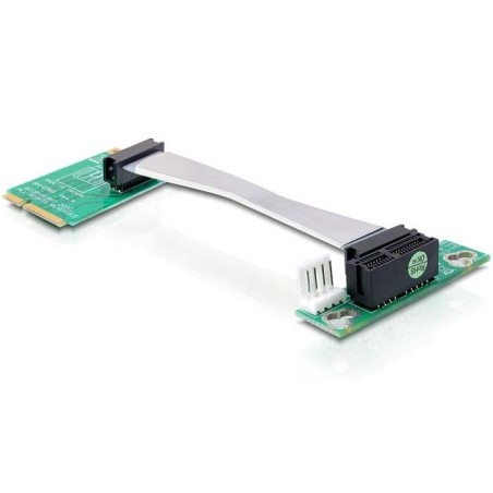 Delock 41370 tarjeta elevadora mini pci express  pci express x1 inserción izquierda