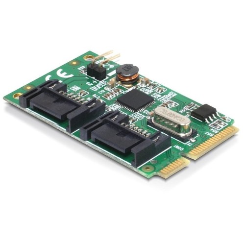 Delock minipcie e/s pcie 2xsata 6gb/s, controlador 95233