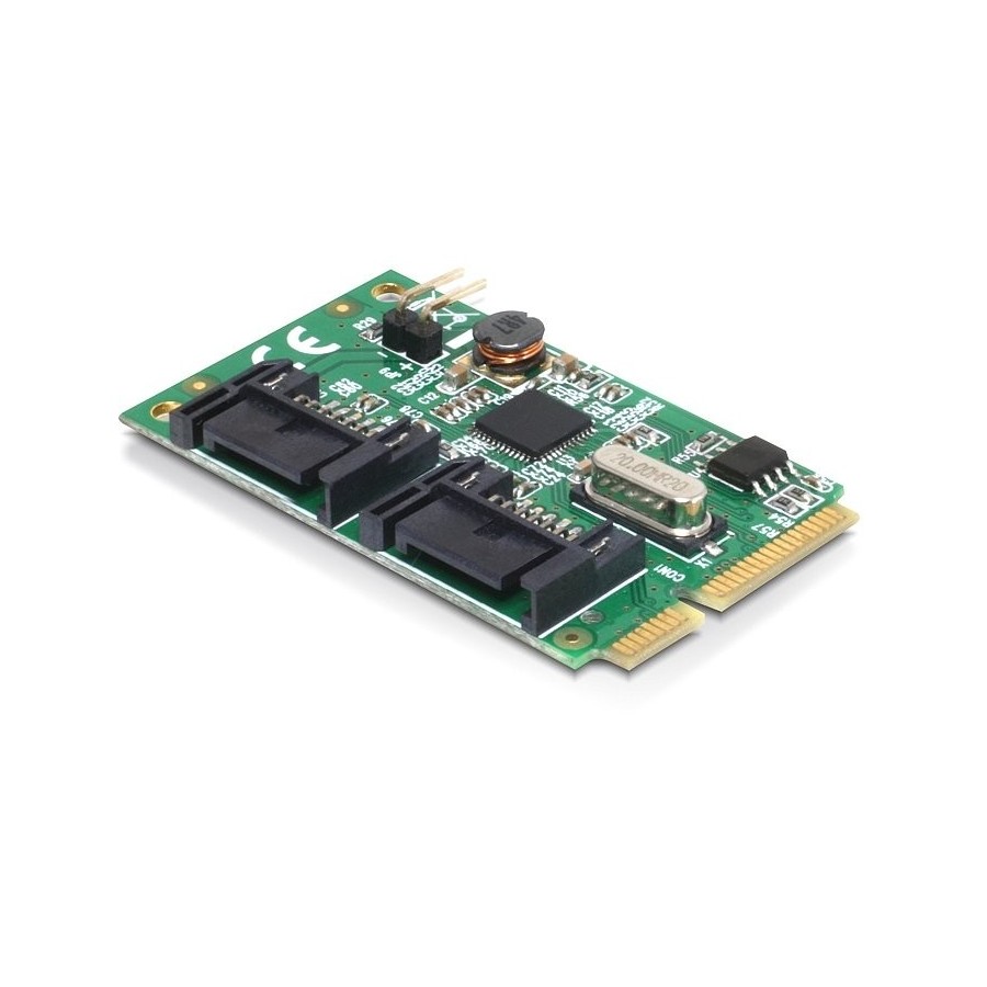 Delock minipcie e/s pcie 2xsata 6gb/s, controlador 95233