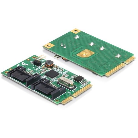Delock minipcie e/s pcie 2xsata 6gb/s, controlador 95233