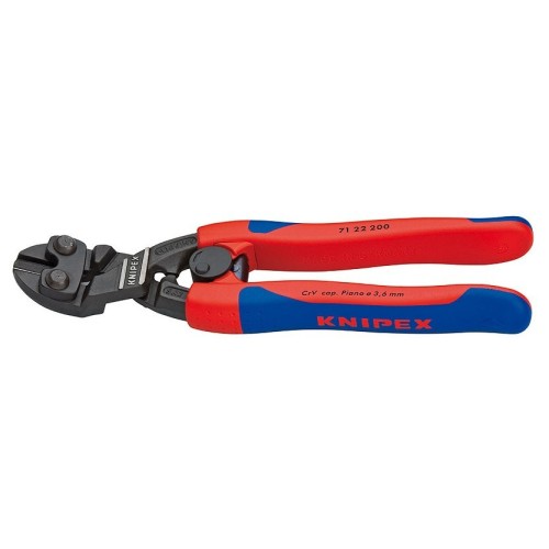 Alicates  knipex cortapernos compacto cobolt 71 22 200  de corte con resorte de apertura y bloqueo 7122200