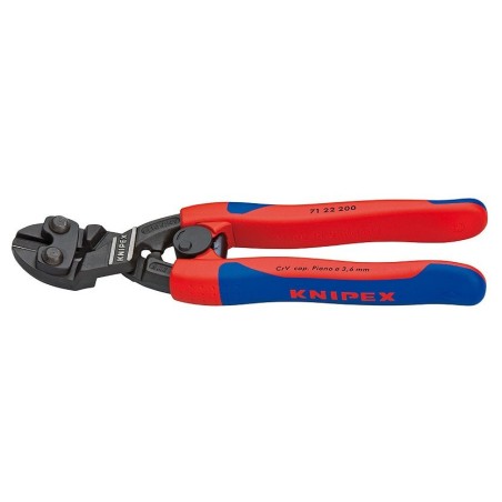 Alicates  knipex cortapernos compacto cobolt 71 22 200  de corte con resorte de apertura y bloqueo 7122200