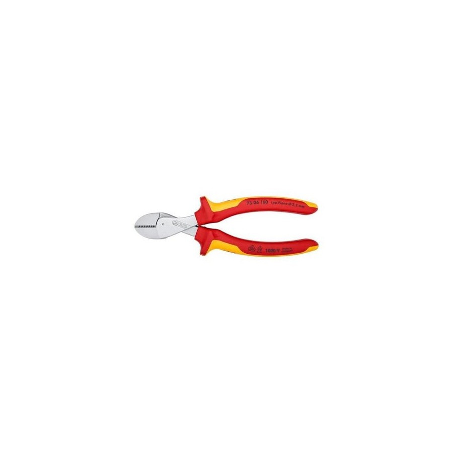 Alicates  knipex x-cut de corte diagonal amarillo acero cromo vanadio, de plástico, rojo/naranja, 16 cm, 175 g