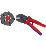 Alicates para engarzar knipex multicrimp 97 33 02, con cargador de cambio rojo/azul, incl. 973302