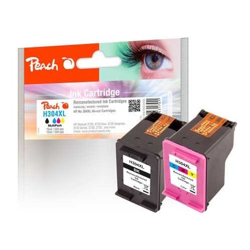 Tinta peach negro + color pi300-808 compatible con hp 304xl pi300-808