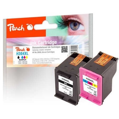 Tinta peach negro + color pi300-808 compatible con hp 304xl pi300-808