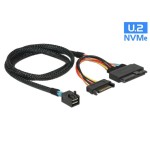 Delock 84821 cable sff-8643 macho  u.2 sff-8639 hembra + alimentación de sata 75 cm