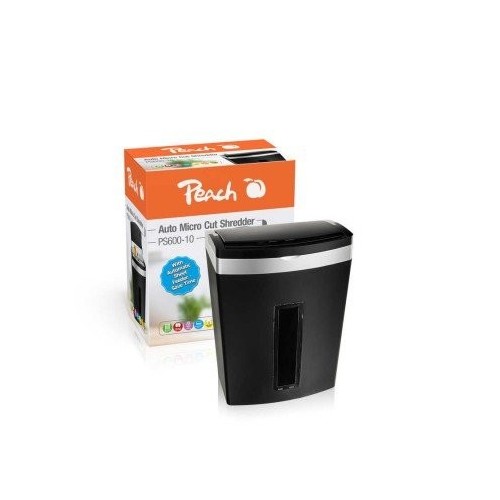 Destructora de documentos peach auto micro cut shredder ps600-10 negro/plateado ps600-10