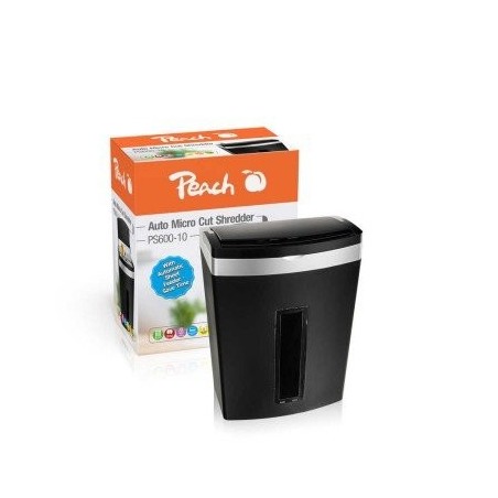 Destructora de documentos peach auto micro cut shredder ps600-10 negro/plateado ps600-10