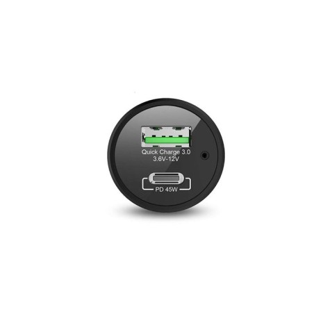 Adaptador nevox usb pd type c + qc 3.0 de carga para coche, cargador negro 4250686406795