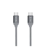 Cable nevox usb 2.0, conector usb-c  conector usb-c gris, 2 metros, pd, carga con hasta 100 vatios 4250686406542