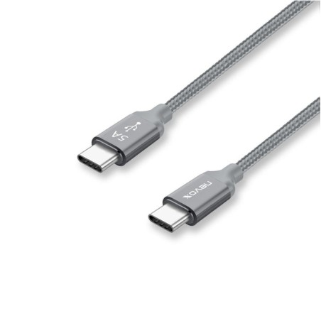 Cable nevox usb 2.0, conector usb-c  conector usb-c gris, 2 metros, pd, carga con hasta 100 vatios 4250686406542
