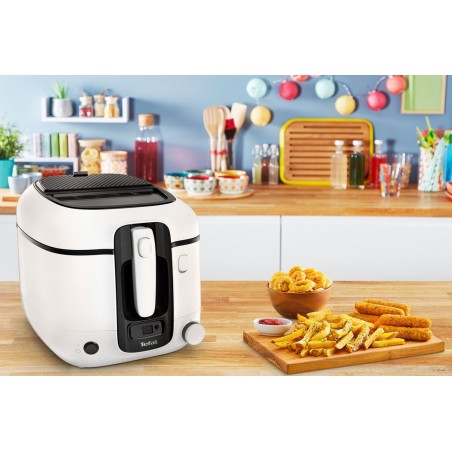 Freidora tefal super uno fr3140,  blanco/negro, con temporizador fr3140