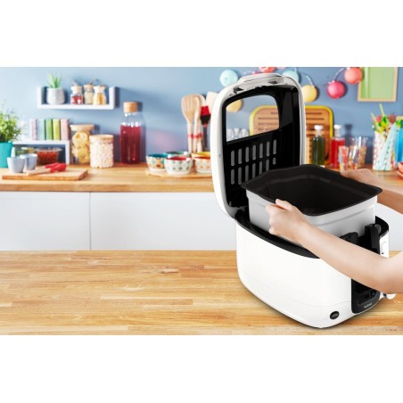 Freidora tefal super uno fr3140,  blanco/negro, con temporizador fr3140