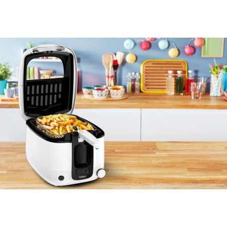 Freidora tefal super uno fr3140,  blanco/negro, con temporizador fr3140