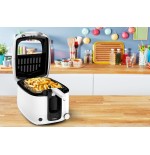 Freidora tefal super uno fr3140,  blanco/negro, con temporizador fr3140