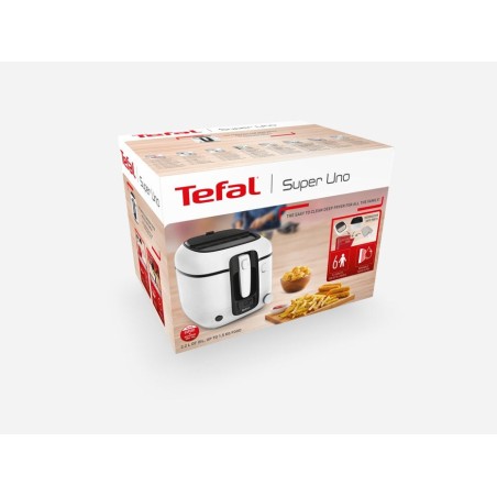 Freidora tefal super uno fr3140,  blanco/negro, con temporizador fr3140