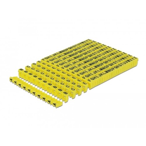 Delock 18303 clips marcadores de cables a-z amarillos, 260 unidades