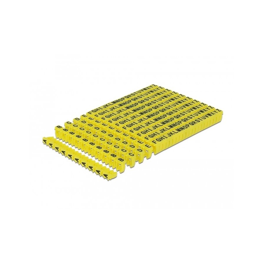 Delock 18303 clips marcadores de cables a-z amarillos, 260 unidades
