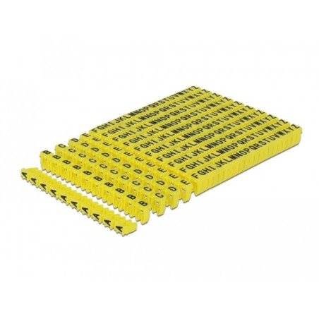 Delock 18303 clips marcadores de cables a-z amarillos, 260 unidades