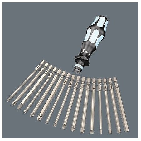 Destornillador  wera kompakt 60 punta de 16 pieza(s), llave de tubo negro/azul, 16 pieza(s), torx, caja