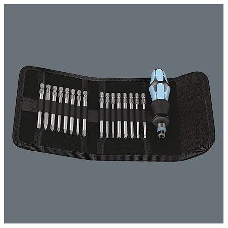 Destornillador  wera kompakt 60 punta de 16 pieza(s), llave de tubo negro/azul, 16 pieza(s), torx, caja