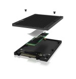 Convertidor icy box ib-m2u04, marco extraíble negro 60778