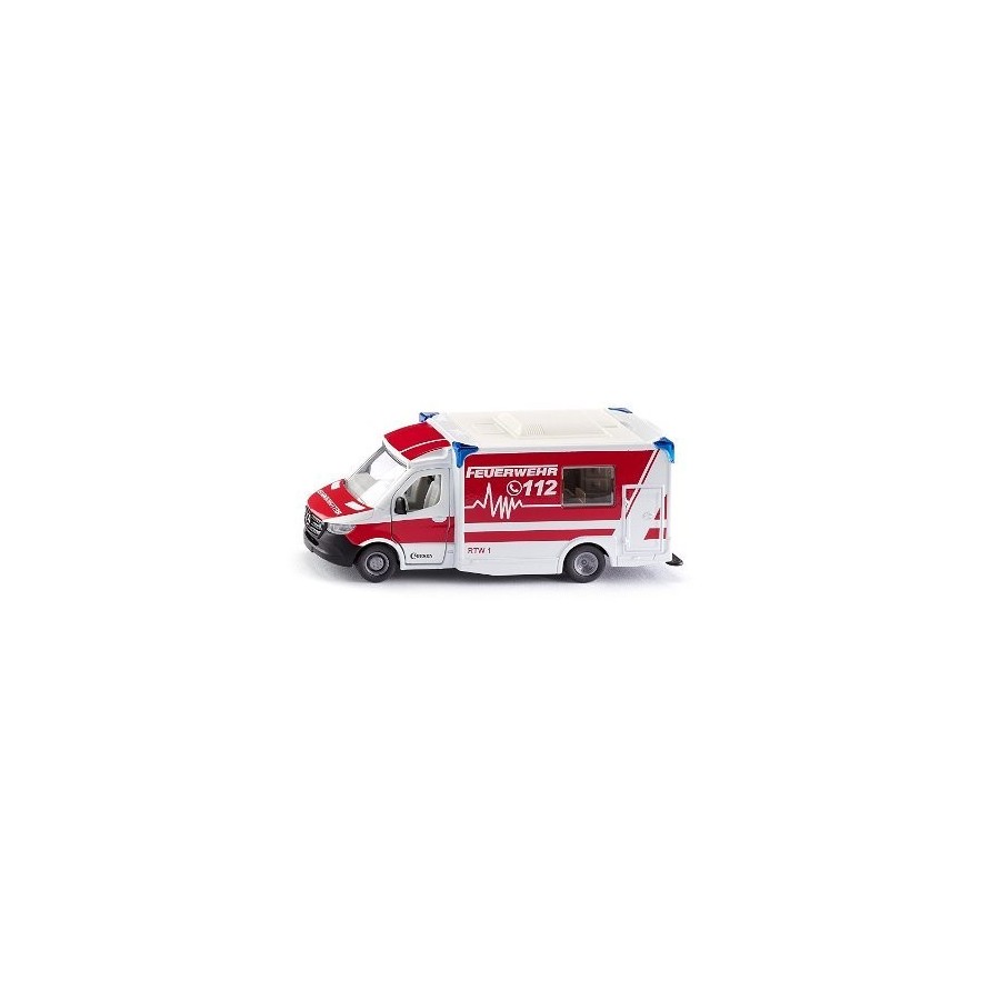 Ambulancia siku super mercedes-benz sprinter miesen tipo c, modelo de vehículo rojo/blanco 4006874021154