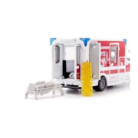 Ambulancia siku super mercedes-benz sprinter miesen tipo c, modelo de vehículo rojo/blanco 4006874021154