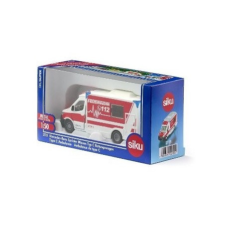 Ambulancia siku super mercedes-benz sprinter miesen tipo c, modelo de vehículo rojo/blanco 4006874021154