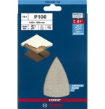 Hoja de lija expert  bosch professional m480 estructura de malla 100 x 150 mm, k100 10 piezas, para lijadora múltiple 2608900726