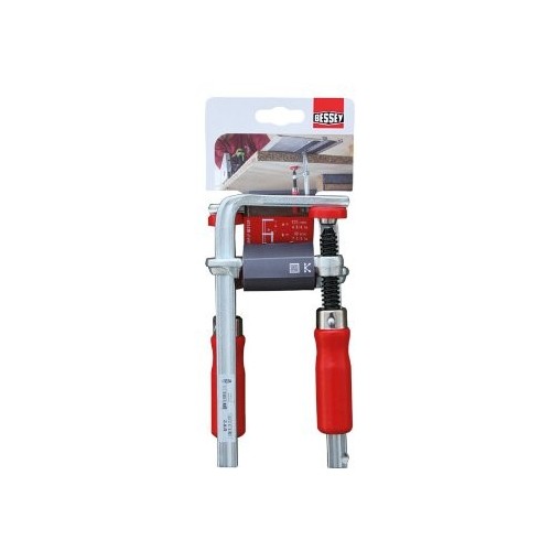 Bessey abrazadera de mesa totalmente de acero gtr12 plateado/rojo, 120/60, para carriles guía gtr12