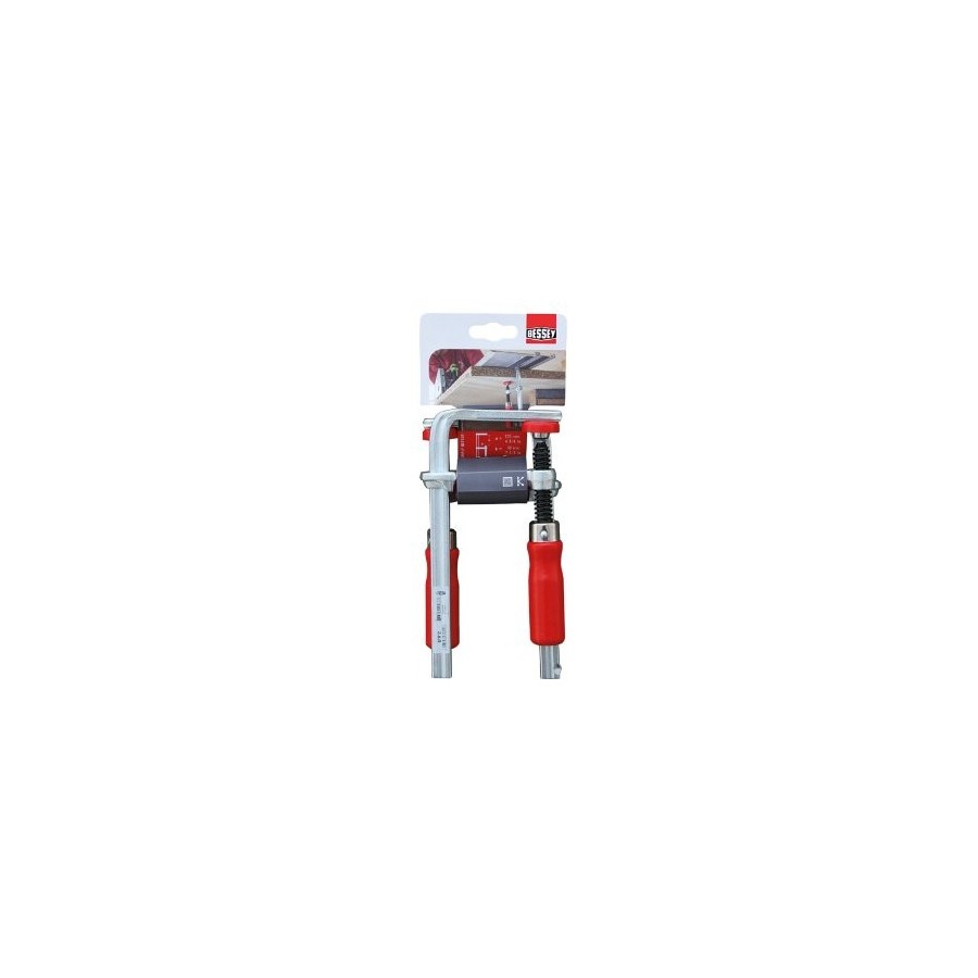 Bessey abrazadera de mesa totalmente de acero gtr12 plateado/rojo, 120/60, para carriles guía gtr12