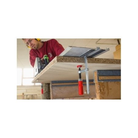 Bessey abrazadera de mesa totalmente de acero gtr12 plateado/rojo, 120/60, para carriles guía gtr12