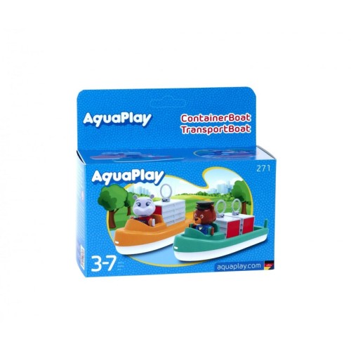 Aquaplay contenedor y barco de transporte  multicolor, incluye 2 figuras de juguete 8700000271