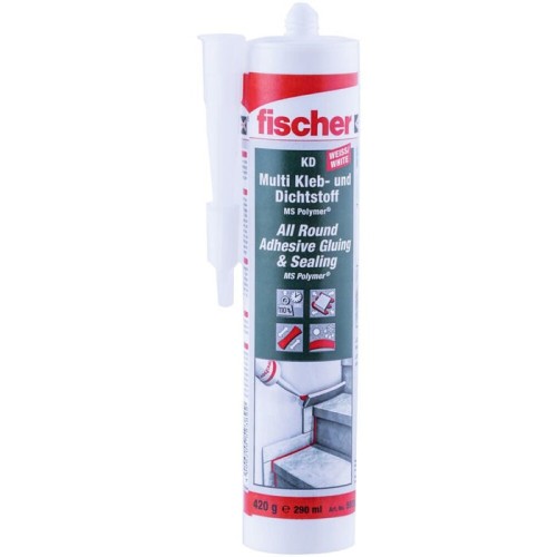 Adhesivo de construcción fischer multi ms 290ml, sellador blanco, 290ml 59389