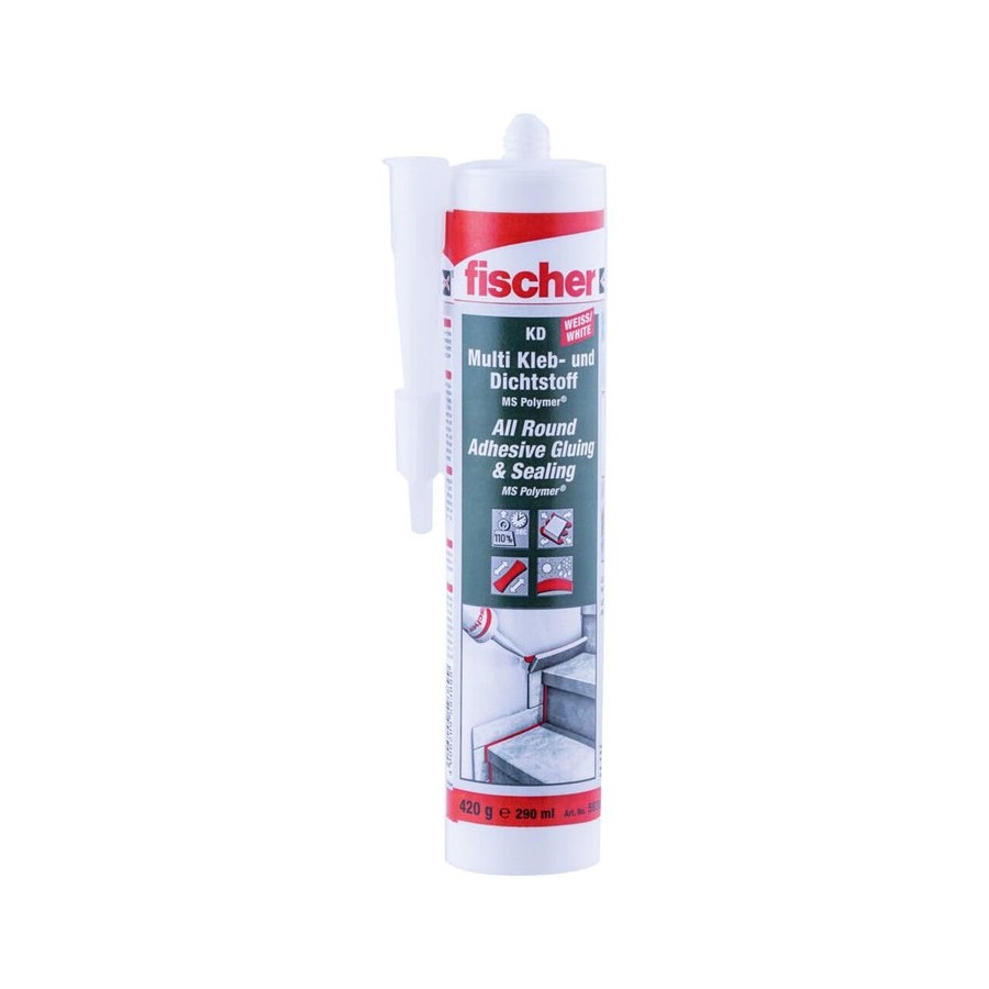 Adhesivo de construcción fischer multi ms 290ml, sellador blanco, 290ml 59389