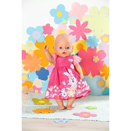 Zapf creation baby born® vestido flores 43cm, accesorios para muñecas incluidas perchas 832639