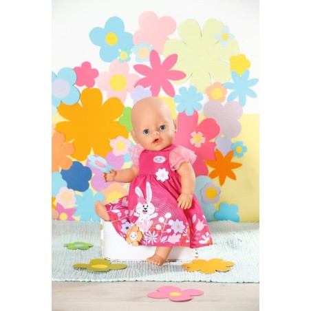 Zapf creation baby born® vestido flores 43cm, accesorios para muñecas incluidas perchas 832639