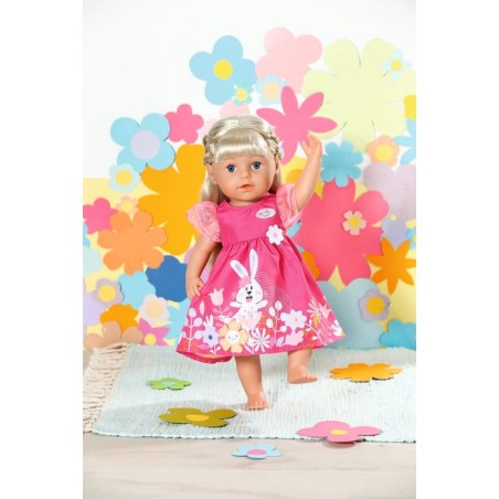 Zapf creation baby born® vestido flores 43cm, accesorios para muñecas incluidas perchas 832639