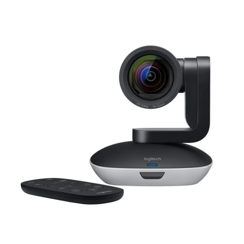 Webcam logitech ptz pro2 negra / plata 1080p / 30fps / panoramica / mando a distncia / usb 960-001186