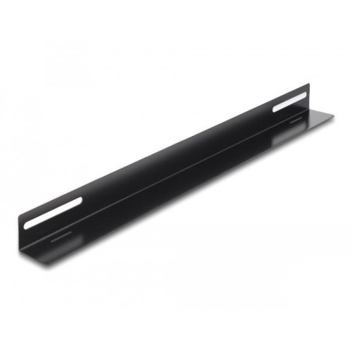 Delock riel de montaje de 19" para gabinete de red 450 x 40 mm, rieles de montaje negros, 2 piezas 66868