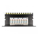 Delock 66870 panel de parcheo 0.5u, patch panel negro, negro, metal, 0.5u, 254 mm, 100 mm, 22 mm