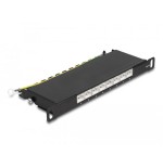 Delock 66870 panel de parcheo 0.5u, patch panel negro, negro, metal, 0.5u, 254 mm, 100 mm, 22 mm